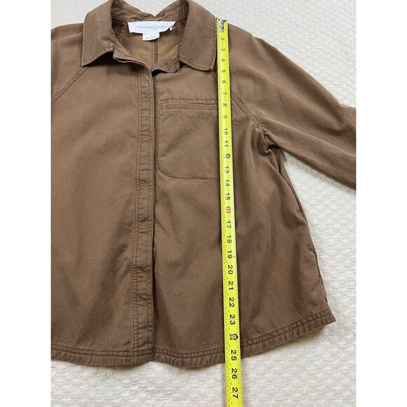Treasure‎ & Bond Oversized Utility Shirt Safari Button Up | Brown | Womens Small - Picture 16 of 16